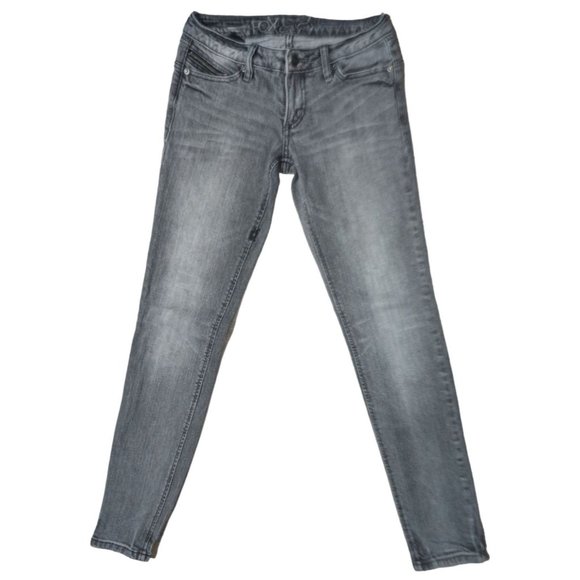 Fox Jeans Junior Size 3 Light Wash Black Denim Skinny Jeans Low Rise - Picture 3 of 14